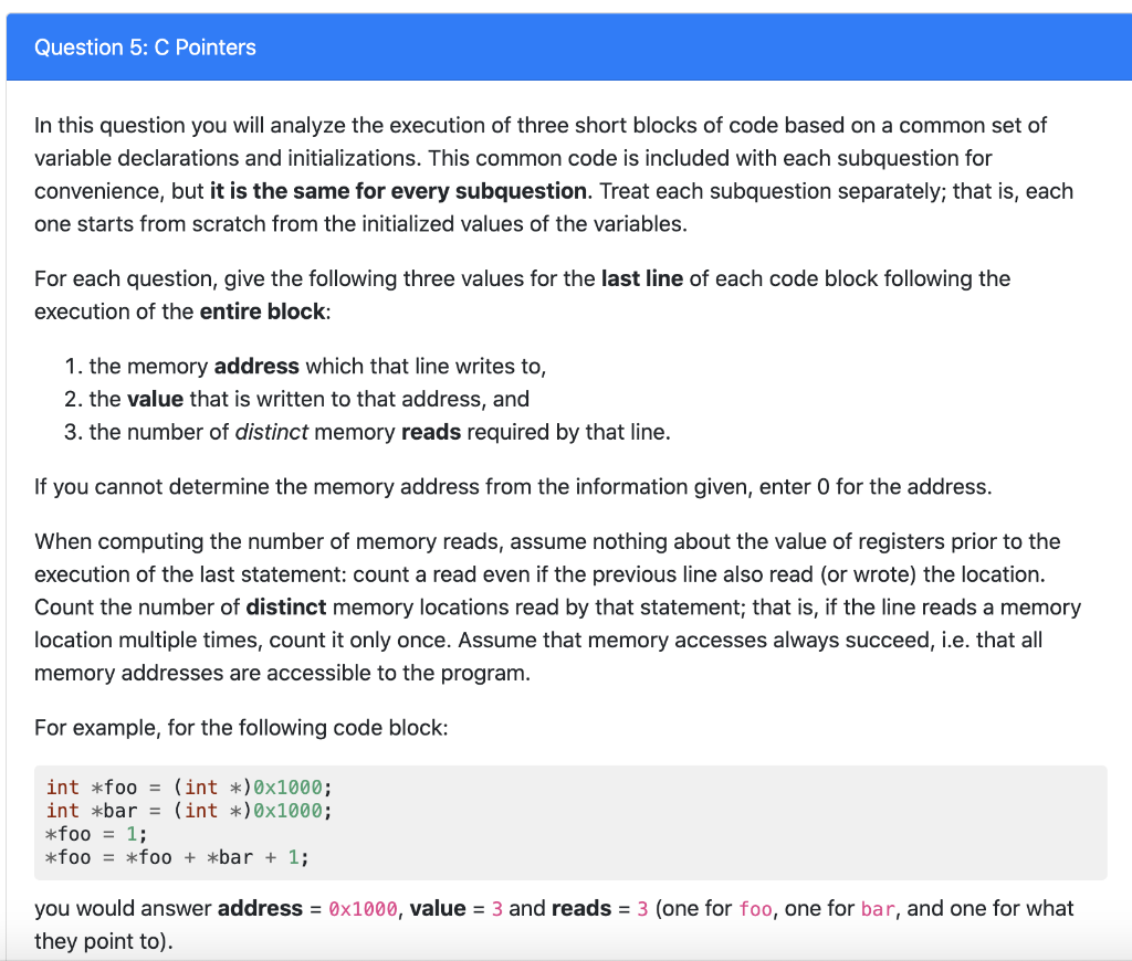 Solved Question 5: C Pointers In this question you will | Chegg.com