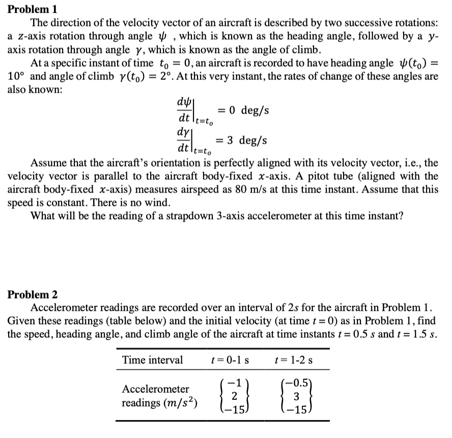 Problem 1 The direction of the velocity vector of an | Chegg.com