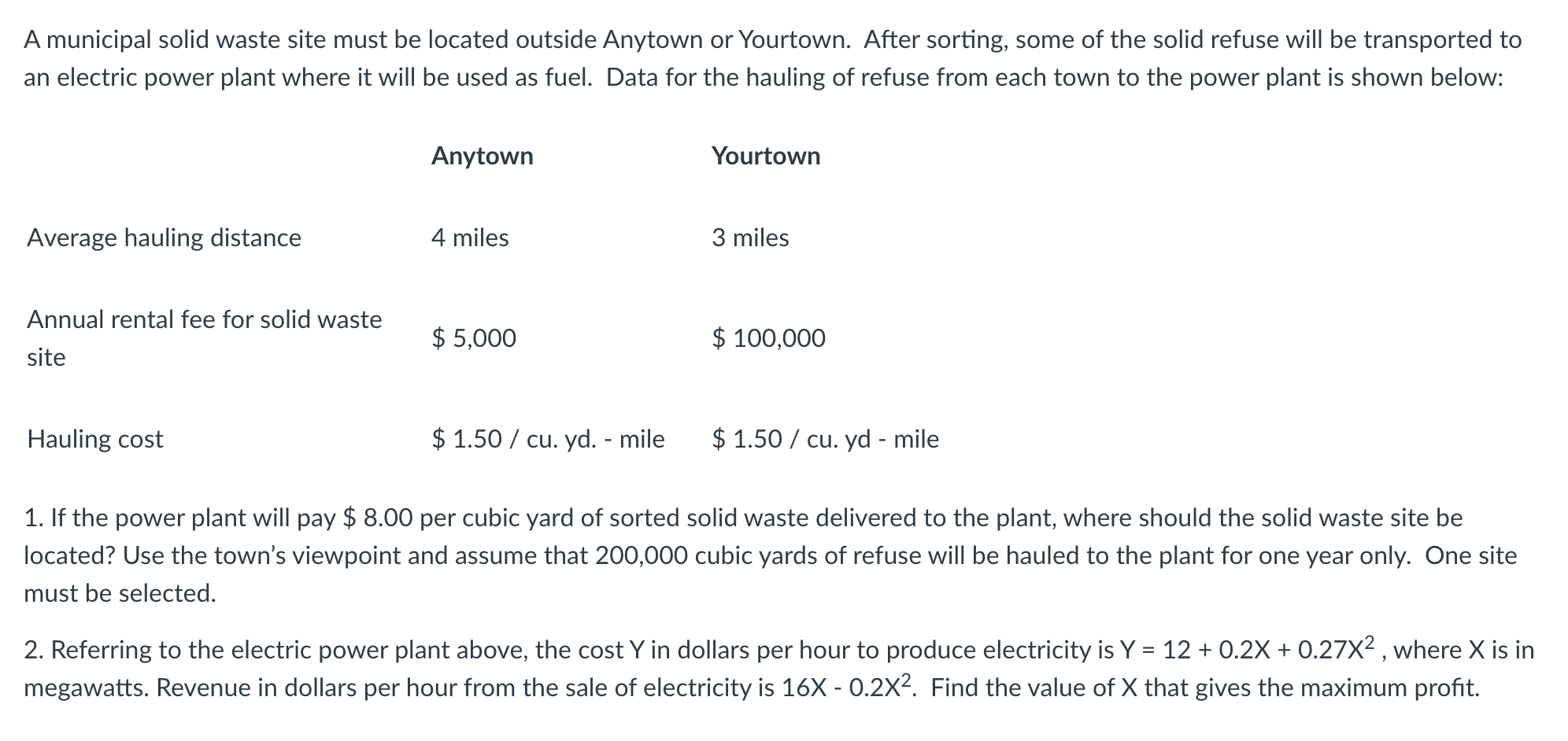 Solved A Municipal Solid Waste Site Must Be Located Outside | Chegg.com