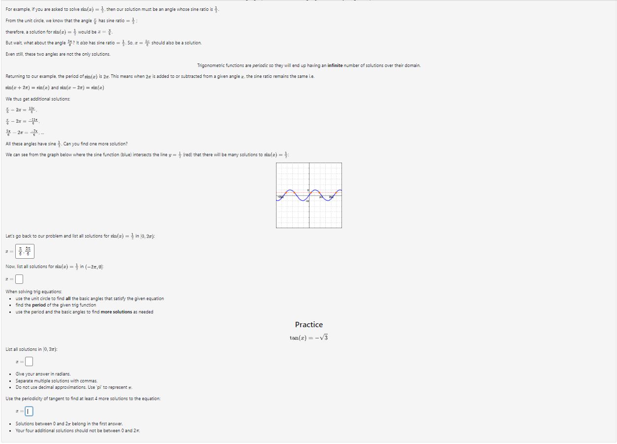 Solved For example, if you are asked to solve sin(x)=21, | Chegg.com