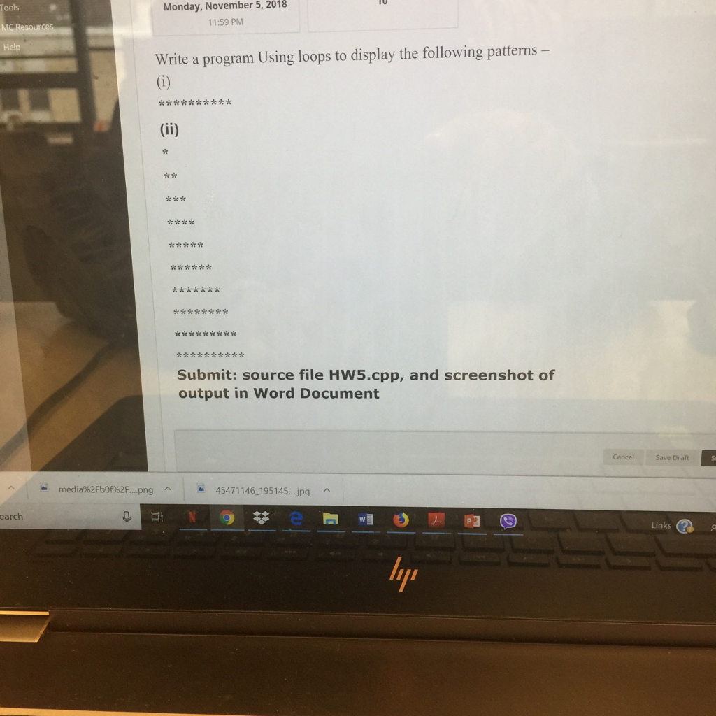 Solved Write a C++ program Using loops to display the | Chegg.com