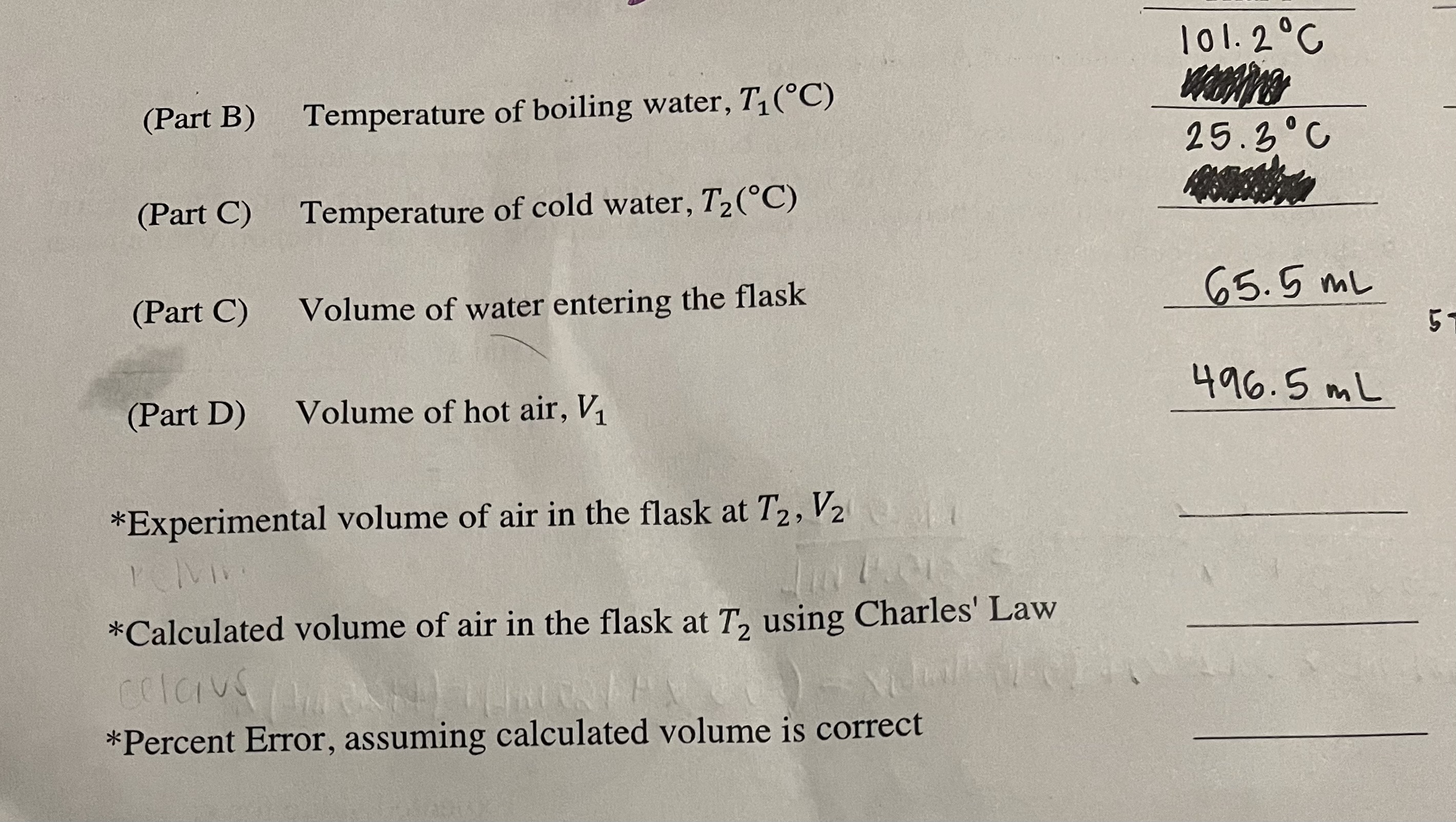 Solved (Part B) Temperature of boiling water, T1(∘C) (Part