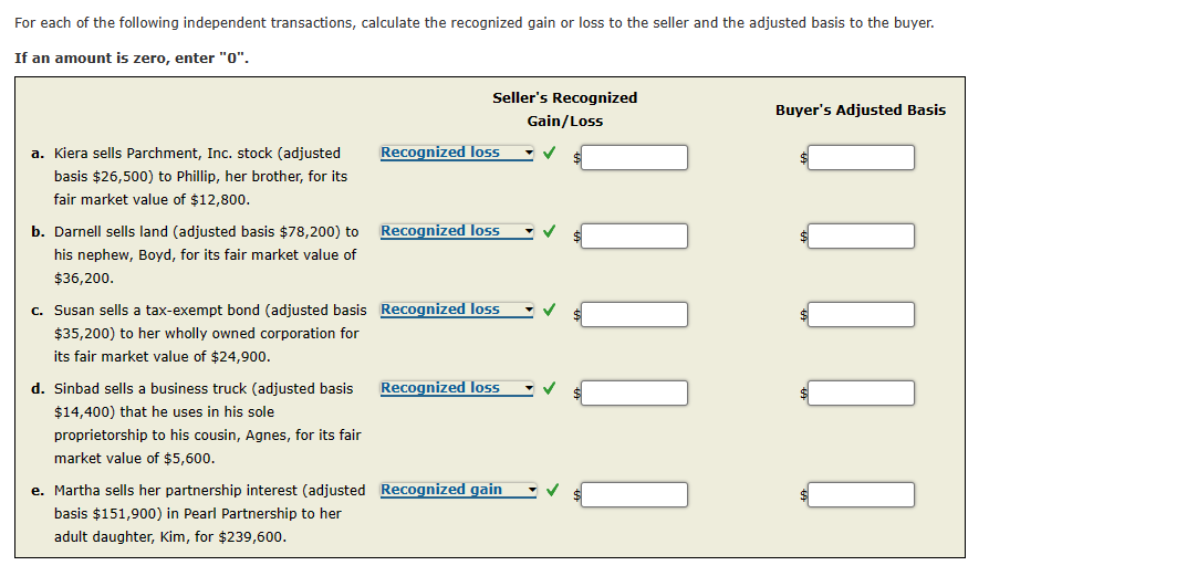 Solved For each of the following independent transactions, | Chegg.com