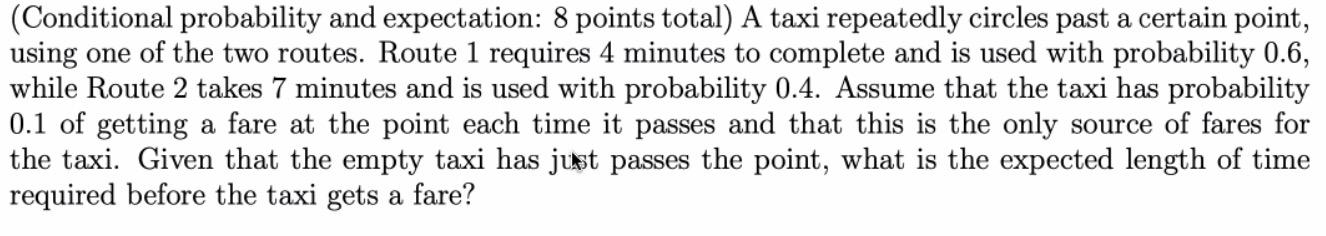 Solved (Conditional probability and expectation: 8 points | Chegg.com