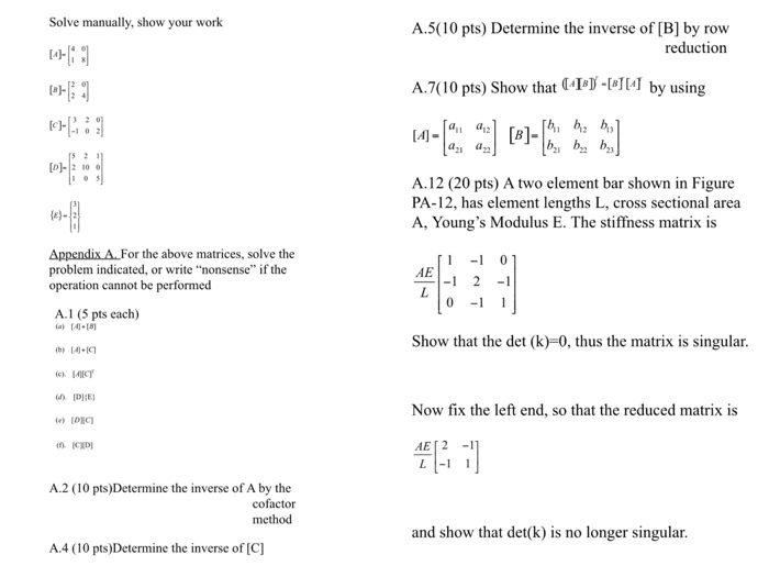 Solved Solve manually, show your work [4 1 0 8] [2 2 0 | Chegg.com