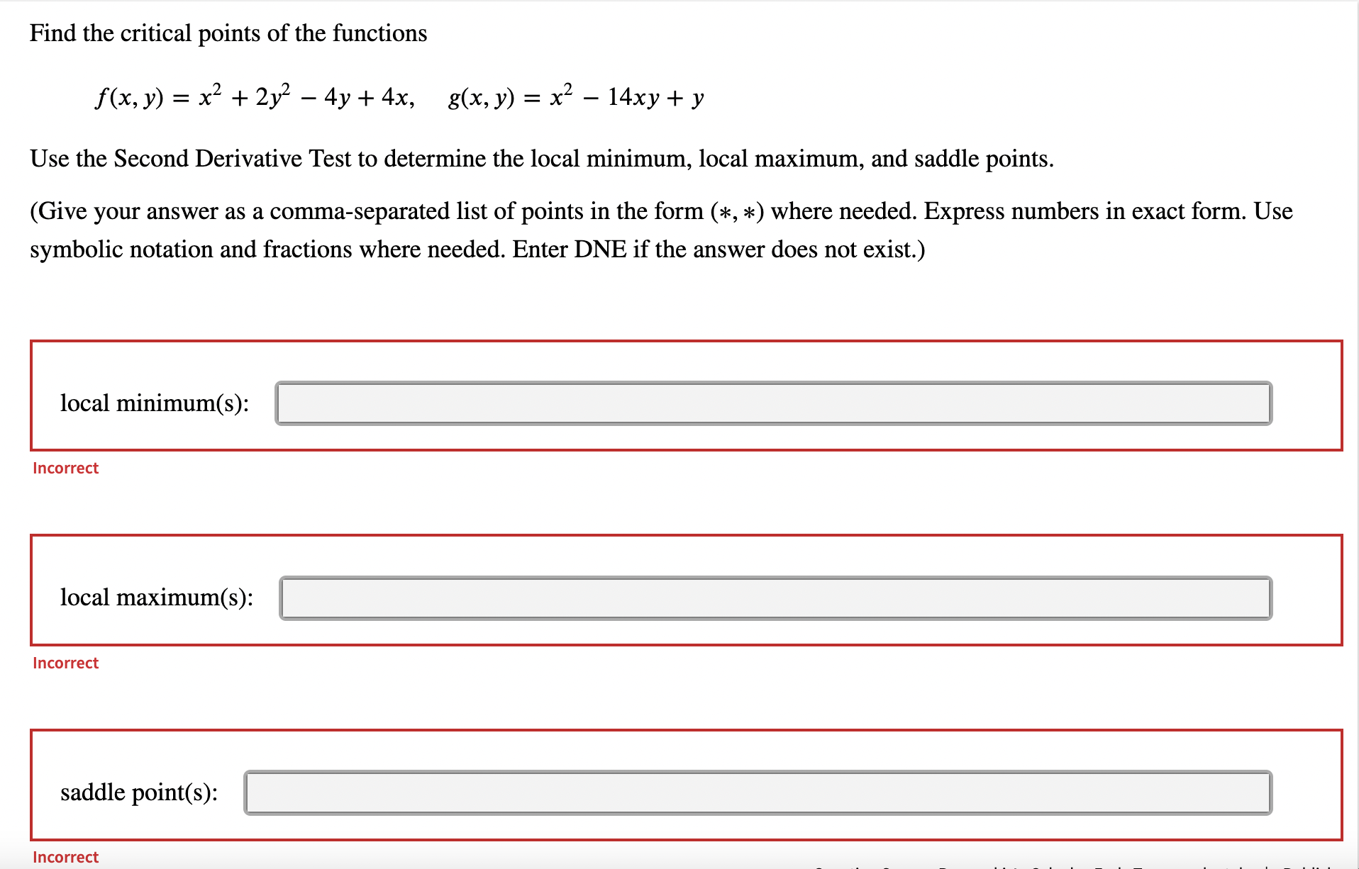 Solved Find the critical points of the functions | Chegg.com