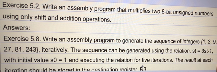 Solved Exercise 5.2. Write an assembly program that | Chegg.com