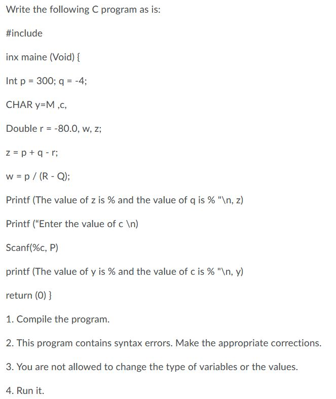 Solved Need To Fix The Syntax Errors In This Code With Th Chegg Com