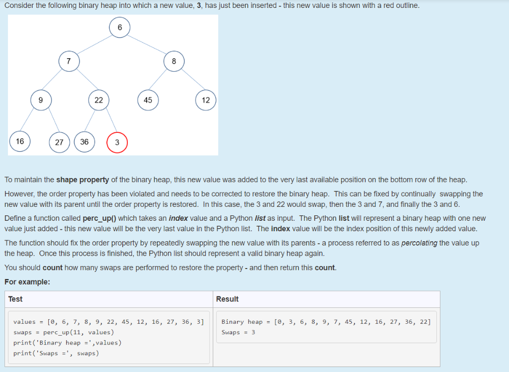 Solved Consider the following binary heap into which a new | Chegg.com