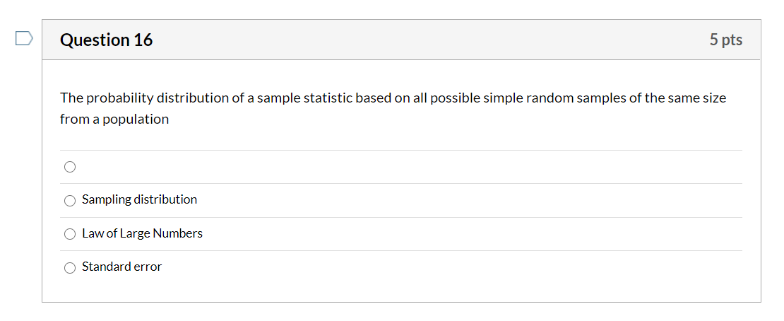 Solved Question 16 5 pts The probability distribution of a | Chegg.com