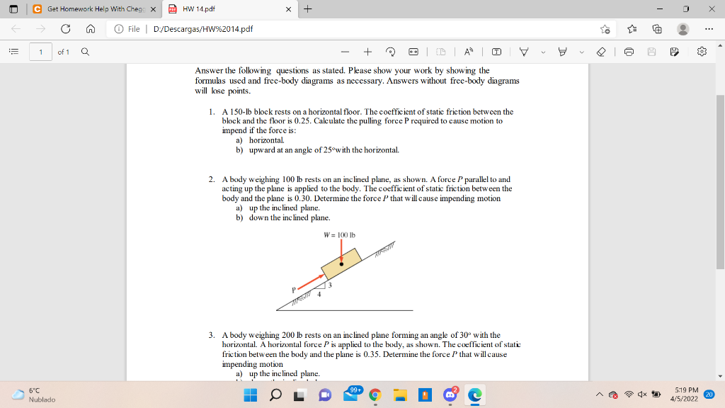 Solved C Get Homework Help With Cheg X BHW 14.pdf — х c File | Chegg.com