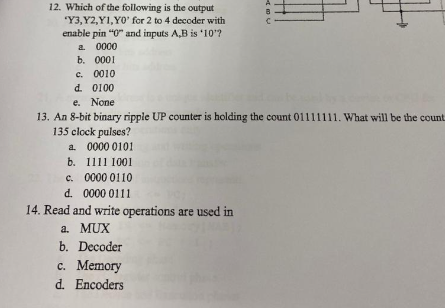 Solved lect which memory module to use 29. The output of the | Chegg.com