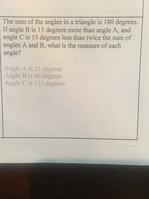 2 angles added together whose sum is 180 degrees