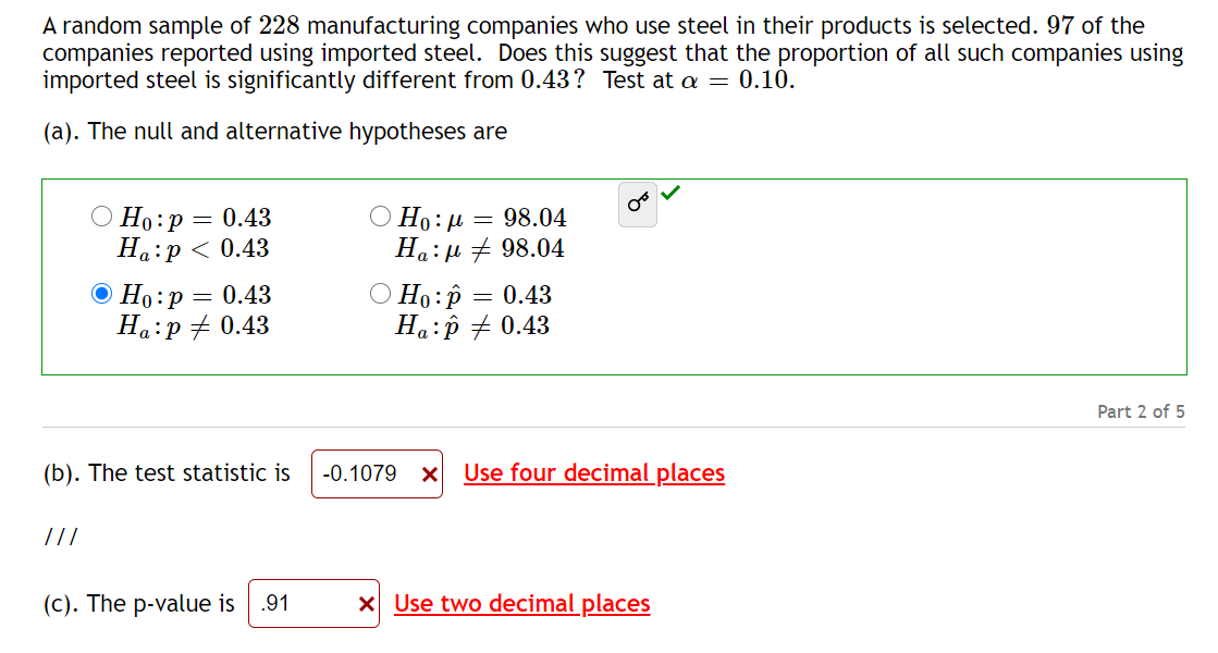 Solved A random sample of 228 manufacturing companies who | Chegg.com