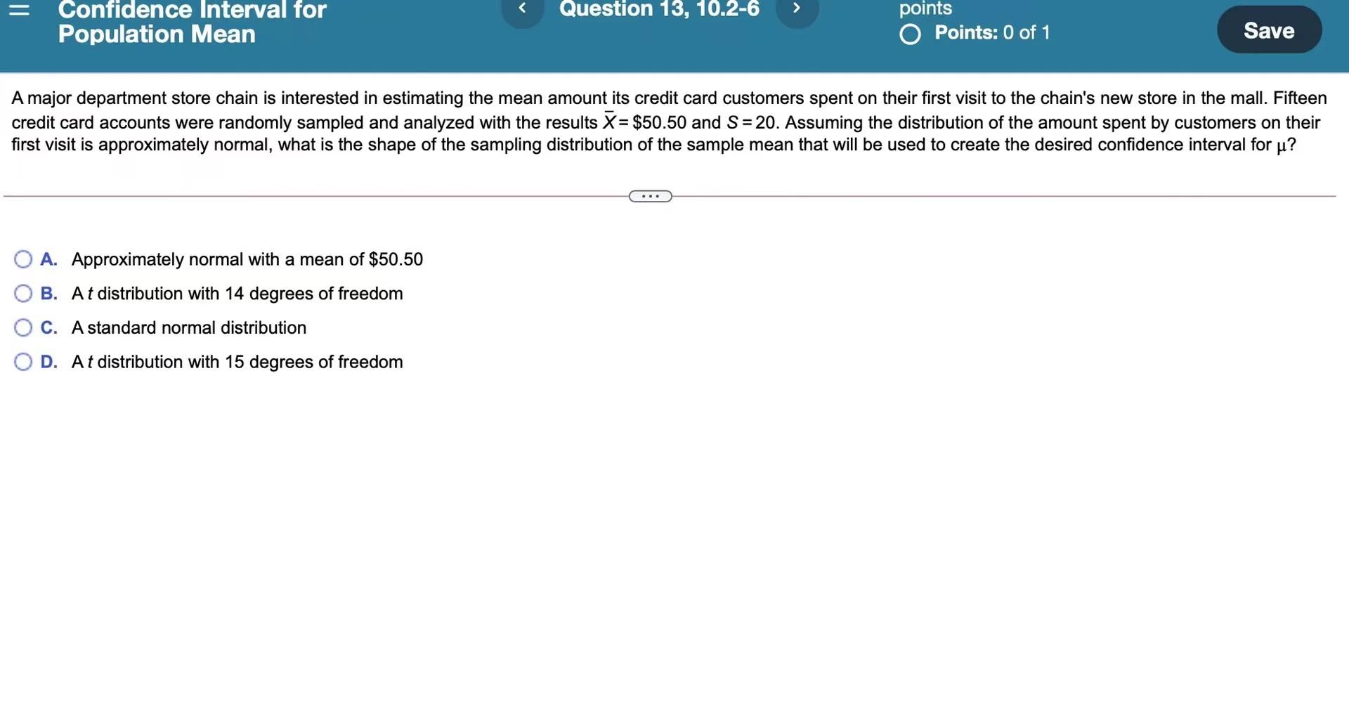 Solved = Confidence Interval for | Chegg.com