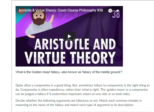 Solved Aristotle Virtue Theory Crash Course Philosophy 38 Chegg Solved Aristotle Virtue Theory Crash Course Philosophy 38 Chegg
