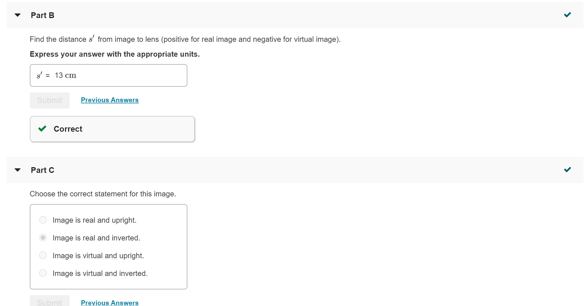 Solved Part A Choose the correct ray diagram for an object | Chegg.com