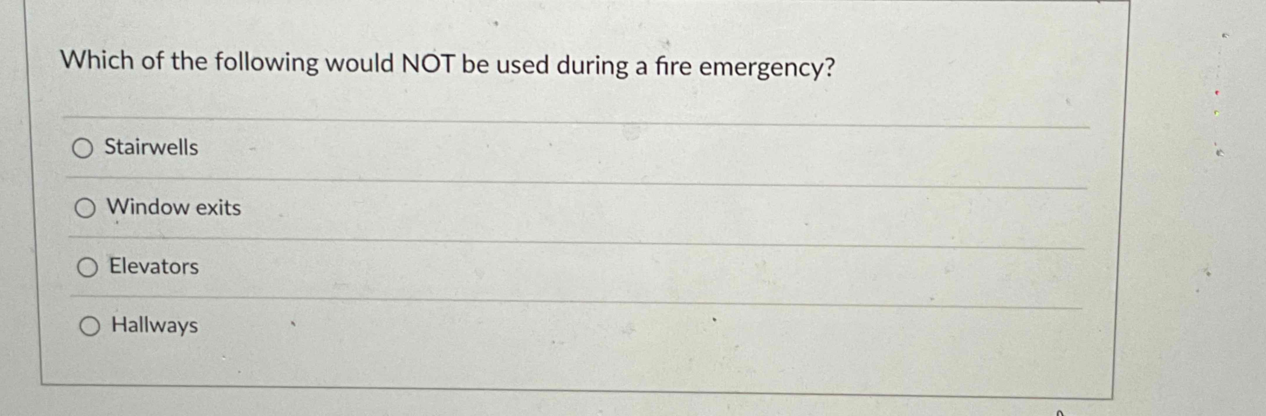 Solved Which of the following would NOT be used during a | Chegg.com