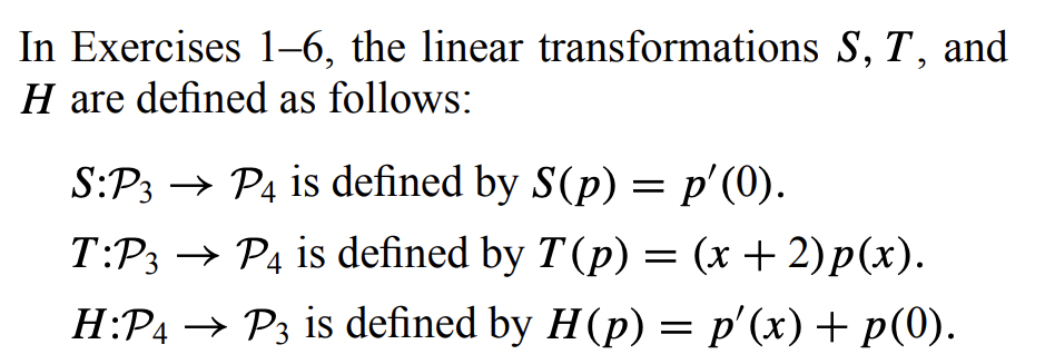 Solved In Exercises 1−6, the linear transformations S,T, and | Chegg.com