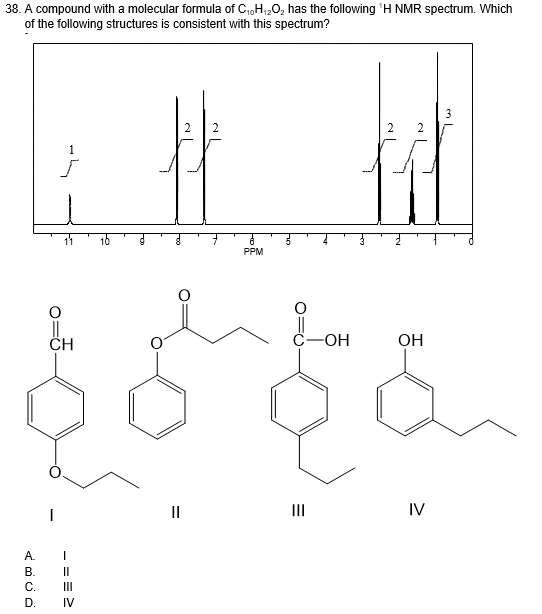 Solved 38 A compound with a molecular formula of CHO has Chegg com