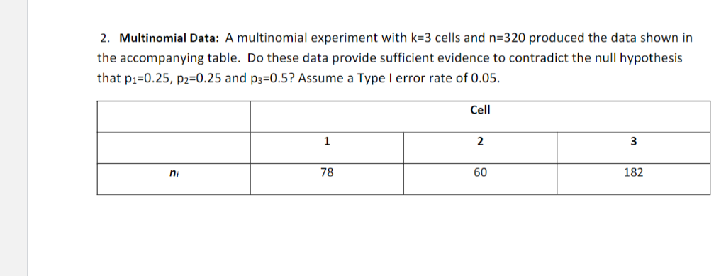 a multinomial experiment with