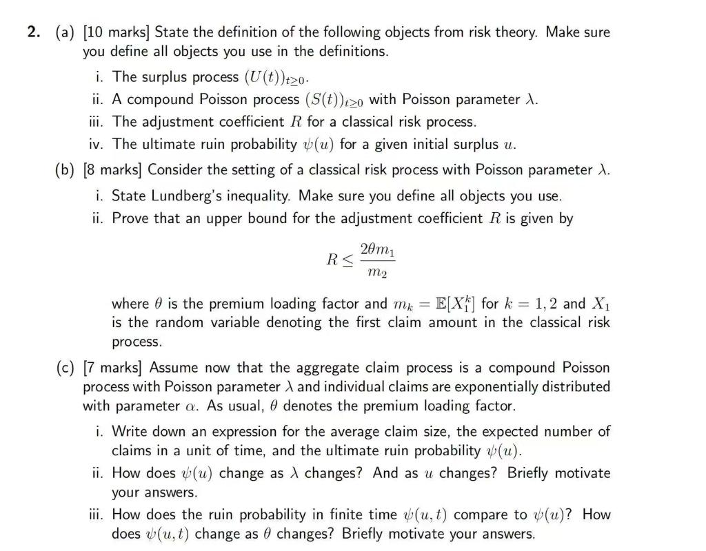 Solved (a) [10 marks] State the definition of the following | Chegg.com