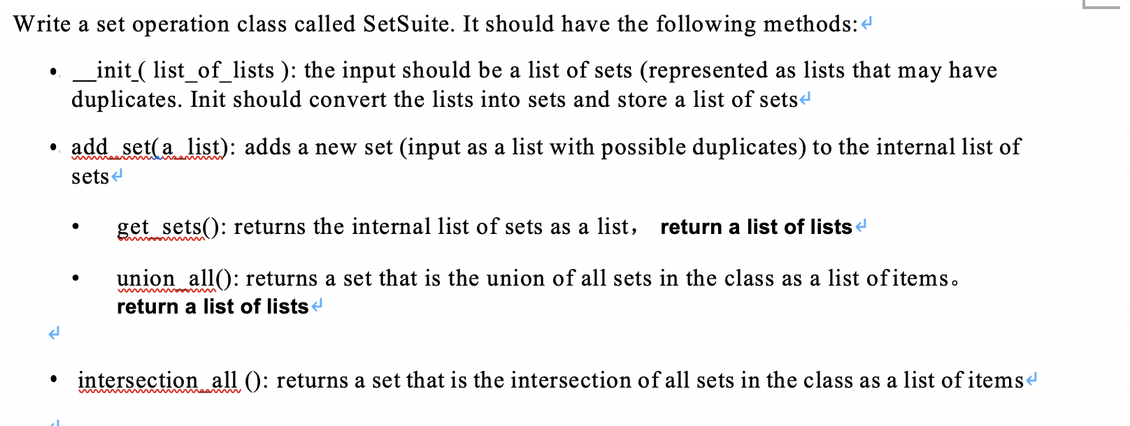 Solved Write a set operation class called SetSuite. It | Chegg.com