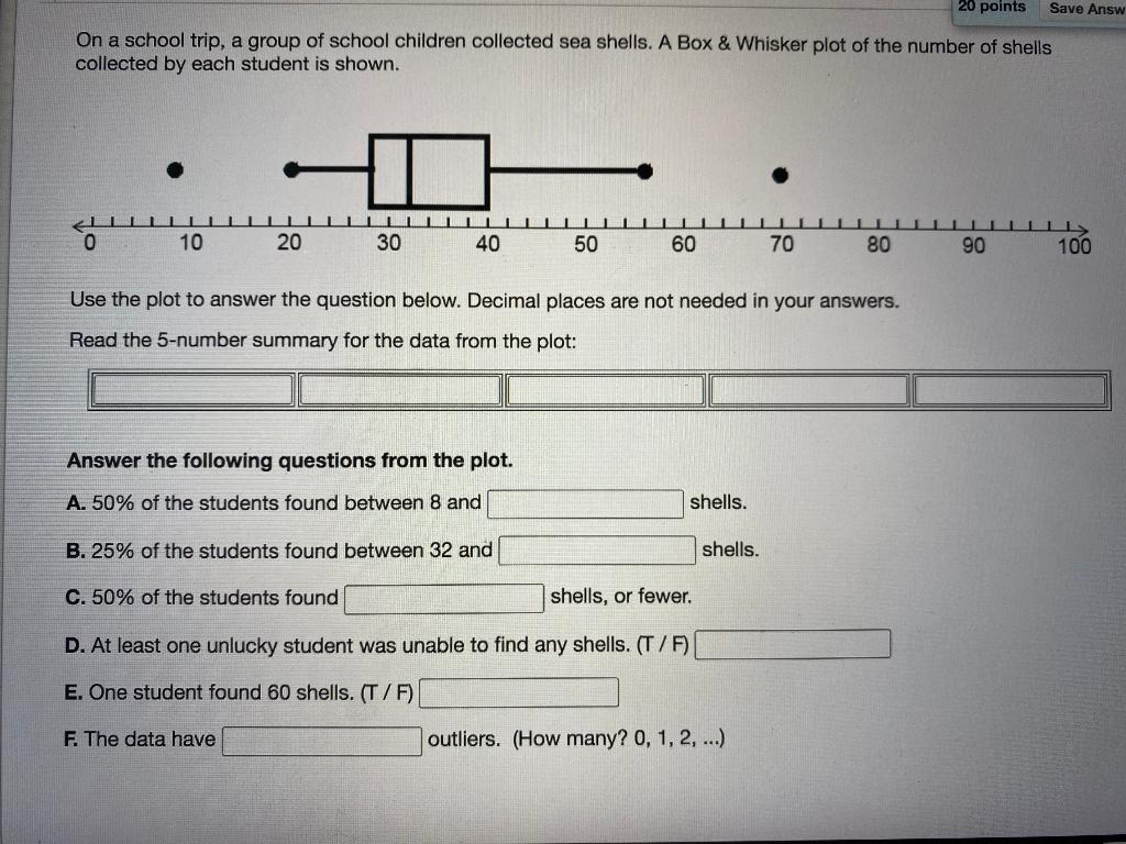 Solved 20 points Save Answ On a school trip, a group of | Chegg.com
