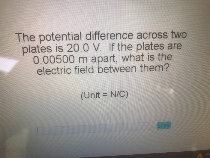 Solved The potential difference across two plates is 20.0 V. | Chegg.com