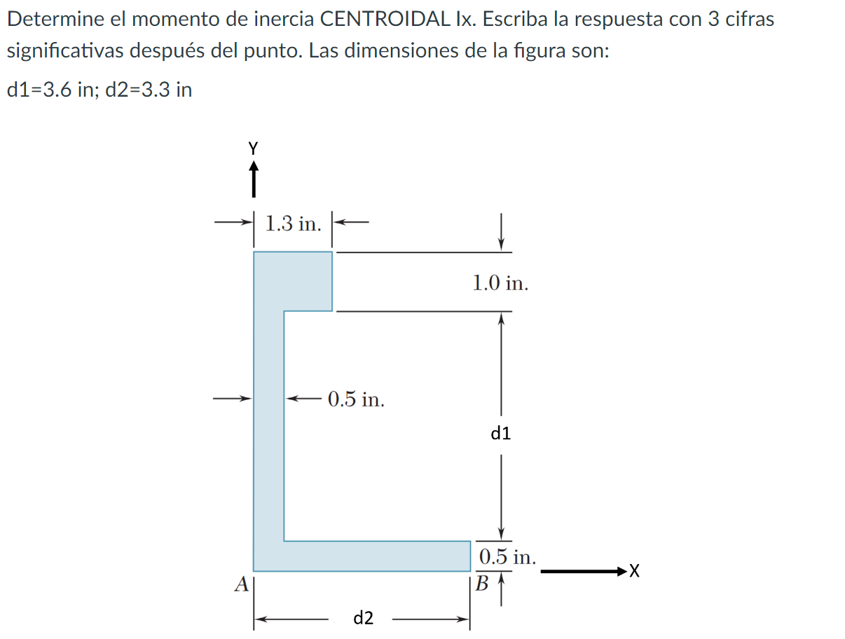 Determine el momento de inercia CENTROIDAL Ix. Escriba la respuesta con 3 cifras significativas después del punto. Las dimens