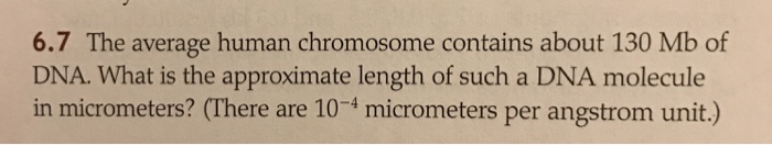 Solved The average human chromosome contains about 130 Mb of | Chegg.com