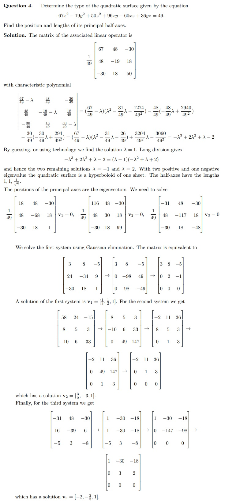 Solved Hi, I just need some help with linear algebra | Chegg.com