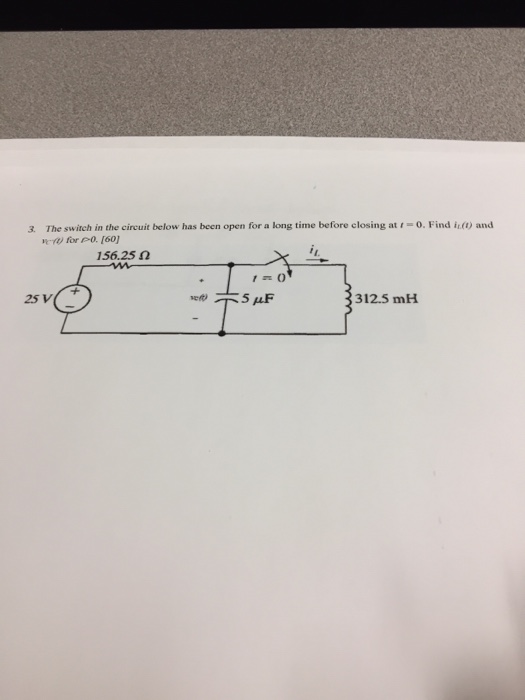 Solved The switch in the circuit below has been open for a | Chegg.com