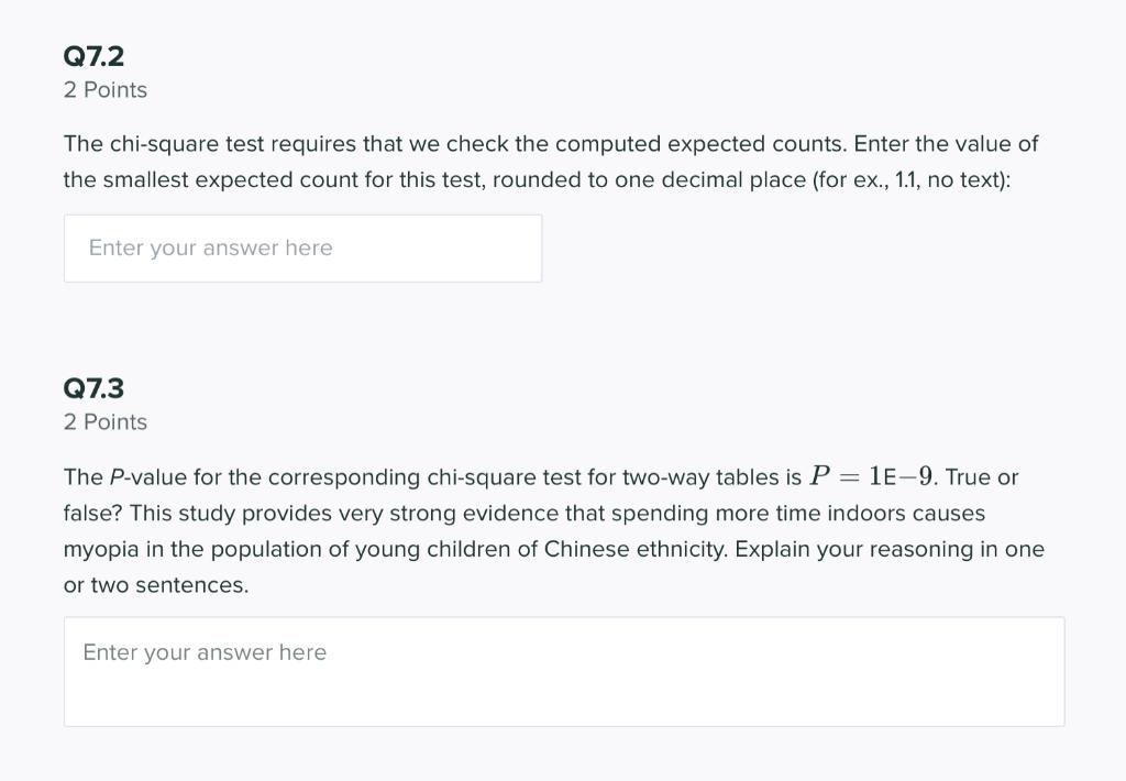 Solved Q7 6 Points Inadequate exposure to outdoor lighting | Chegg.com