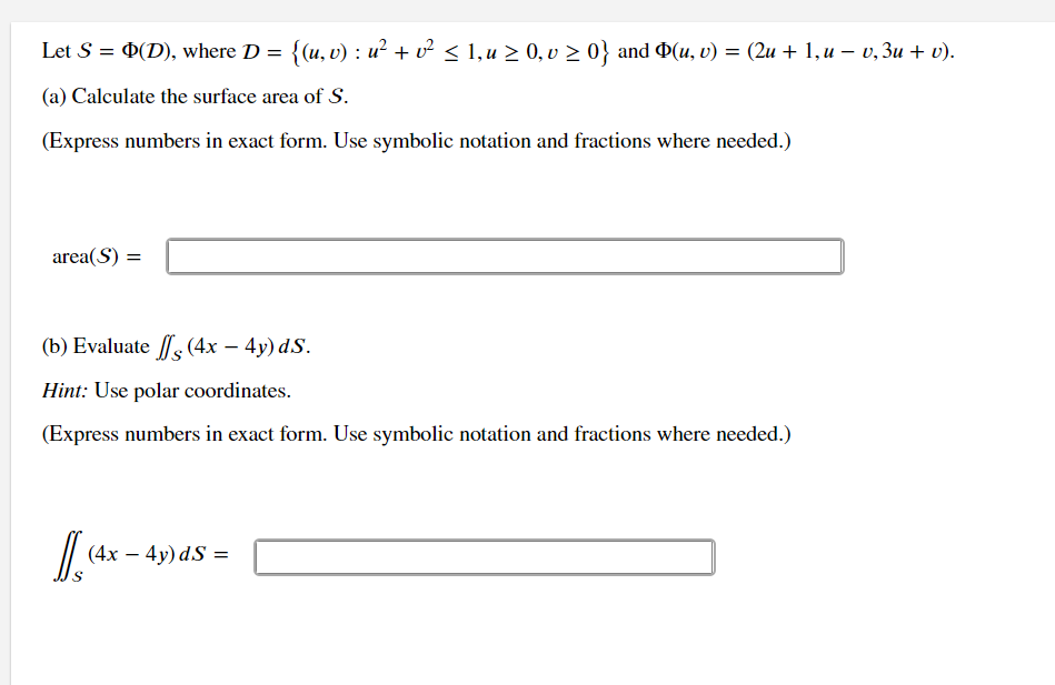 Solved Let S º D Where D U V U 02 5 1 U Chegg Com