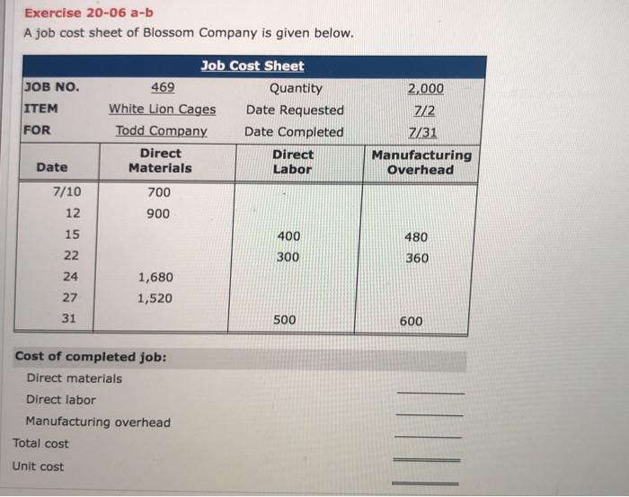 solved-exercise-20-06-a-b-a-job-cost-sheet-of-blossom-chegg