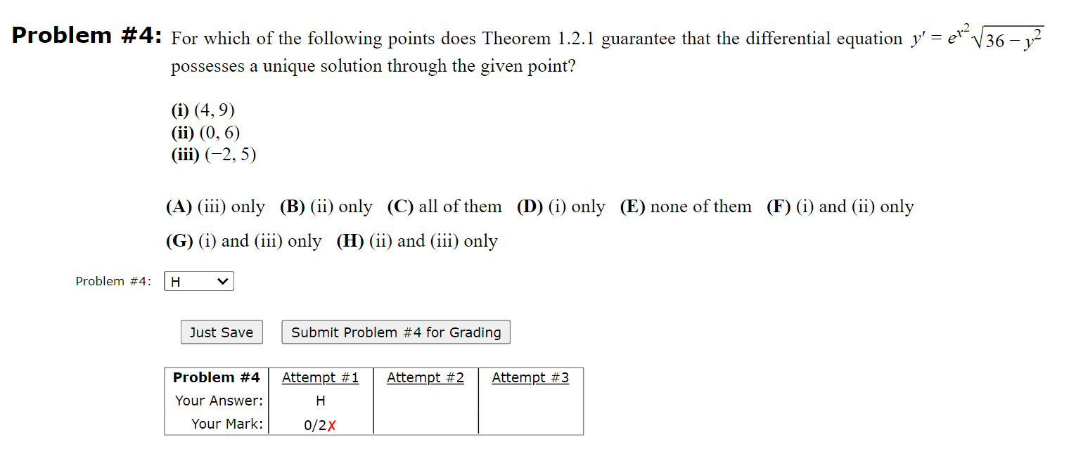 Solved Problem #4: For which of the following points does | Chegg.com