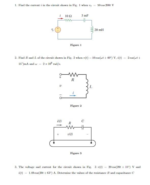 Solved 1. Find the current i in the circuit shown in Fig. I | Chegg.com