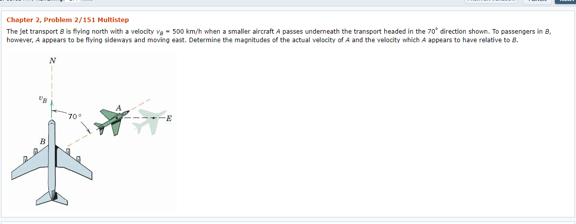 Solved Chapter 2, Problem 2/151 Multistep The jet transport | Chegg.com