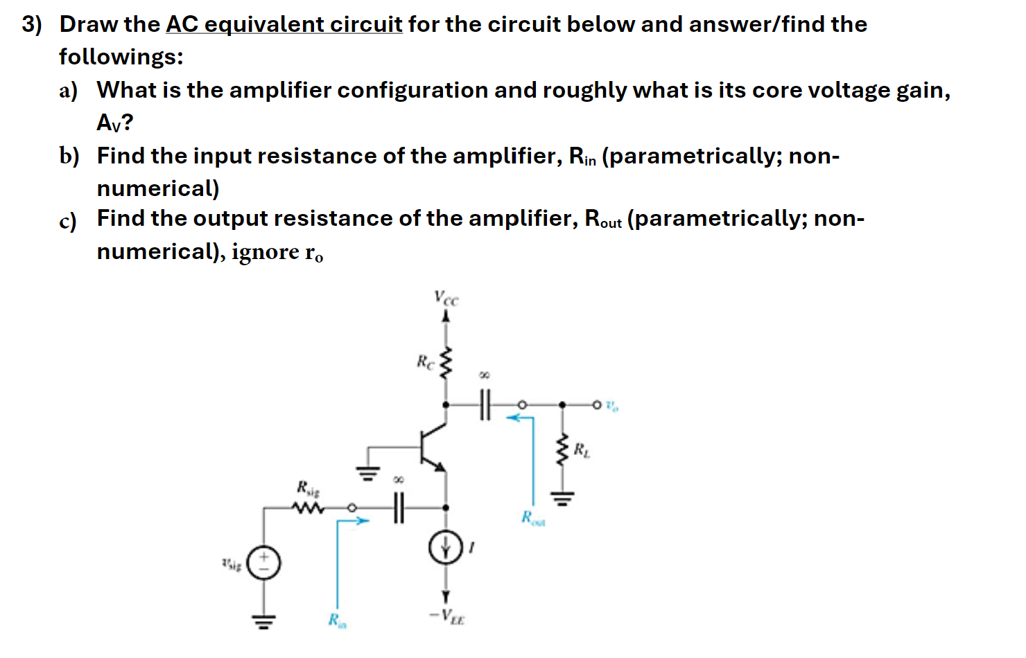 Solved Draw the AC equivalent circuit for the circuit below | Chegg.com