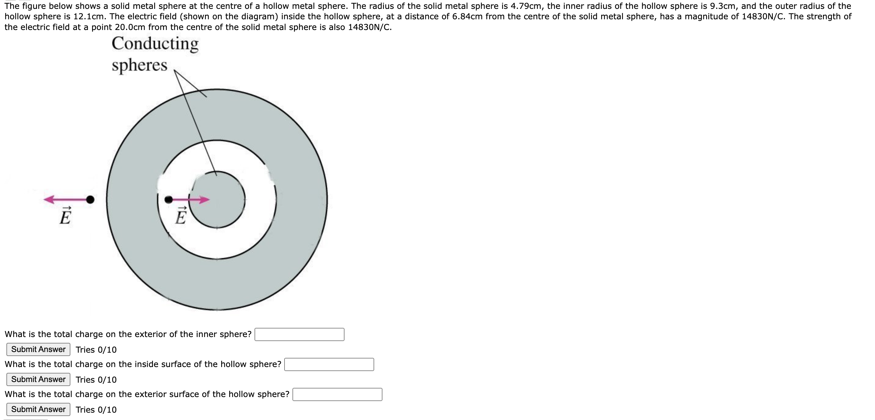 Solved the electric field at a point 20.0 cm from the centre | Chegg.com