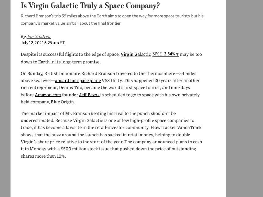 Solved Is Virgin Galactic Truly A Space Company Richard Chegg Com