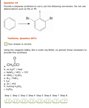 Solved Question 44 Provide A Stepwise Synthesis To Carry Out | Chegg.com