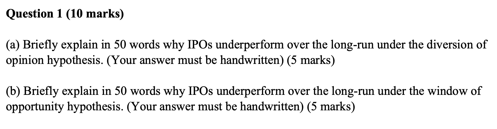 Solved Question 1 10 Marks A Briefly Explain In 50 Words