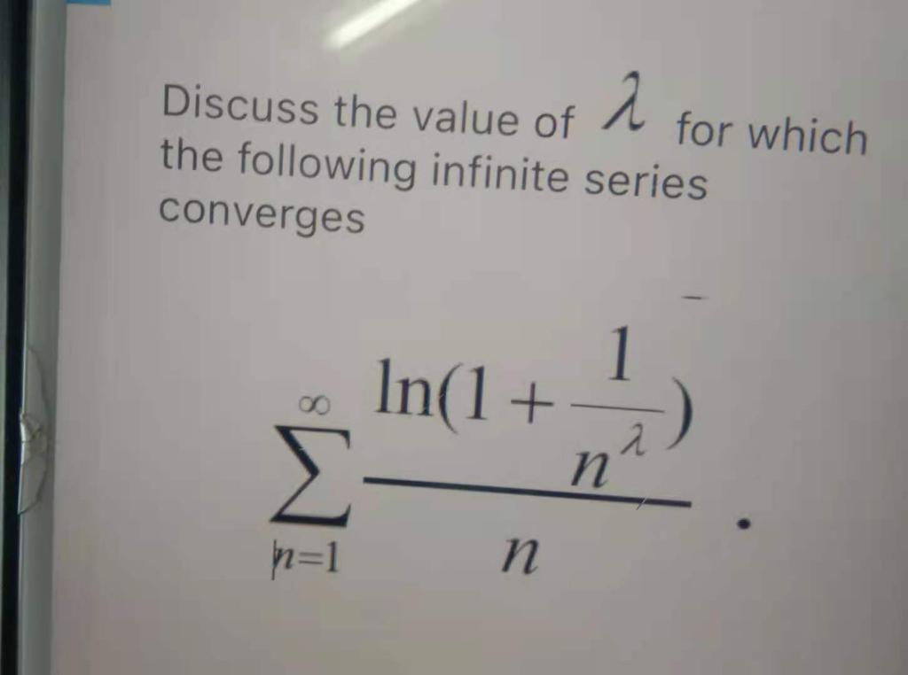 Infinite series homework image
