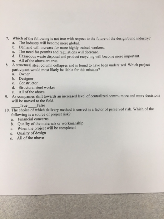 Solved Which of the following is not true with respect to | Chegg.com