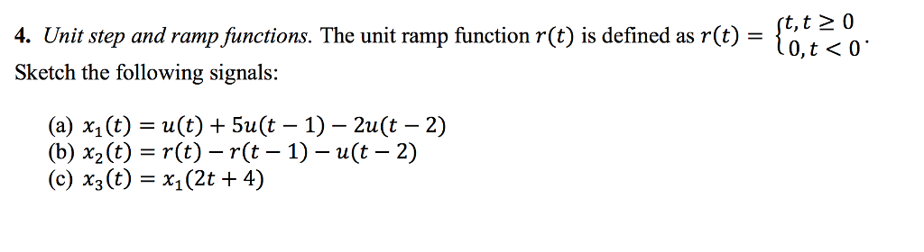 Solved T,t20 4. Unit Step And Ramp Functions. The Unit Ramp | Chegg.com