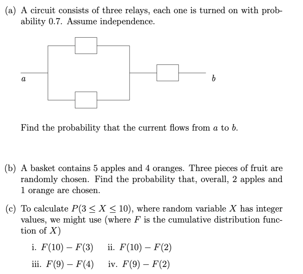 Solved (a) A circuit consists of three relays, each one is | Chegg.com