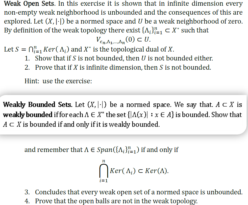 Solved THIS IS FUNCTIONAL ANALYSIS. WEAK TOPOLOGY AND 