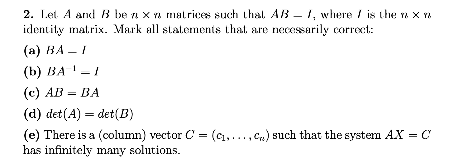 Solved 7. Given AE M. (F), let B the n x n matrix whose (i